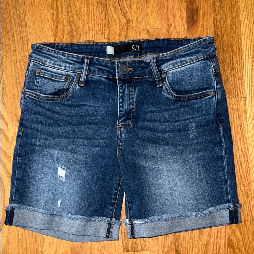 Kut from the Kloth Distressed Blue Jean Shorts